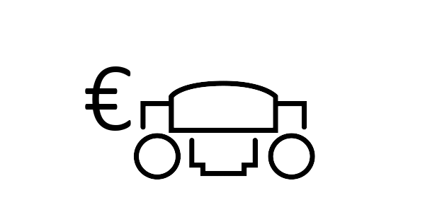 Icon Euro-Symbol mit Walze - Enorme Kosten durch konventionelle Mähmethoden