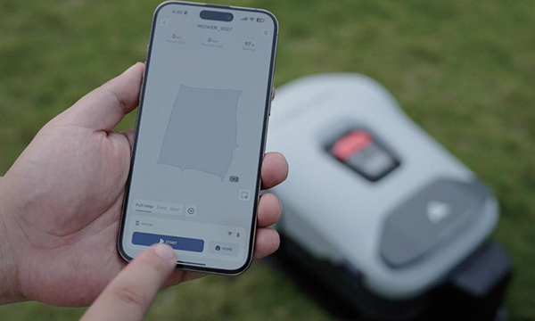 Auf diesem Bild sehen Sie die App + ein Knopf zum starten