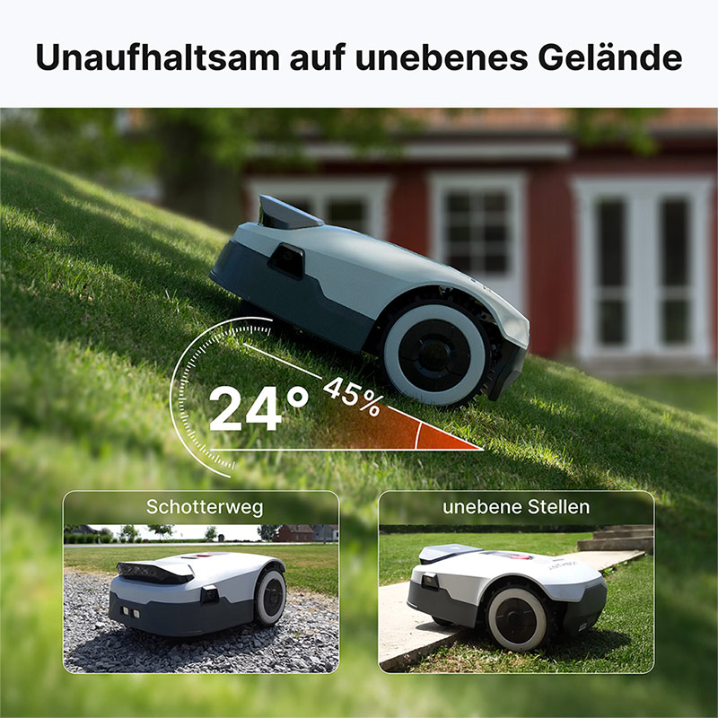 Anthbot Genie 1000 Drahtloser Mähroboter mit RTK und 4 Kamera 3D Vision 4G Connect bis 2000 qm