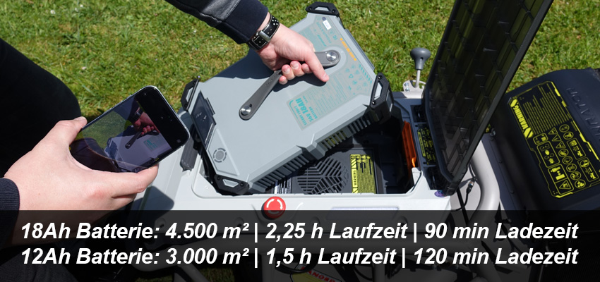 Mowrator S1 4WD Pro (18Ah) Set mit verformbaren Reifen, 100% Steigung