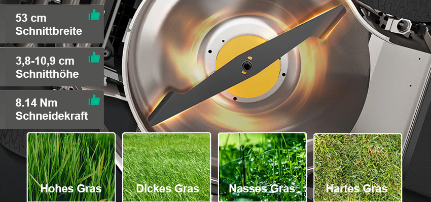 Mowrator S1 4WD Pro (18Ah) Set mit verformbaren Reifen, 100% Steigung