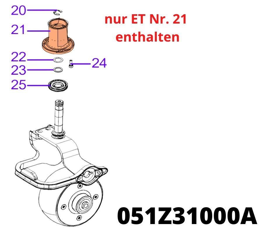 Vorderrad Achse Führung