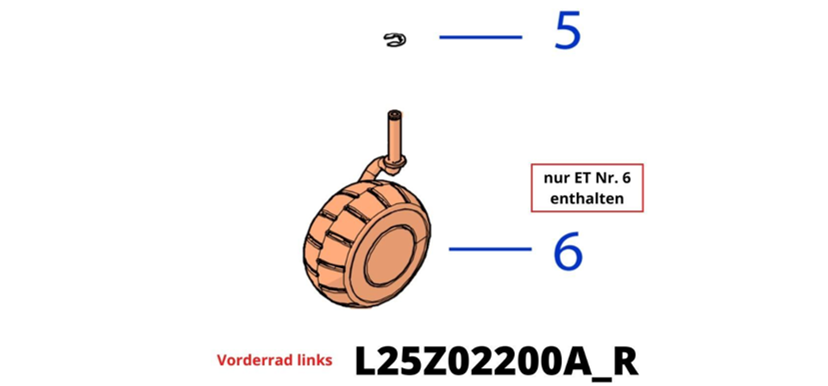 Tech Next X 2.5 und 2.9 Vorderrad komplett mit Achse links