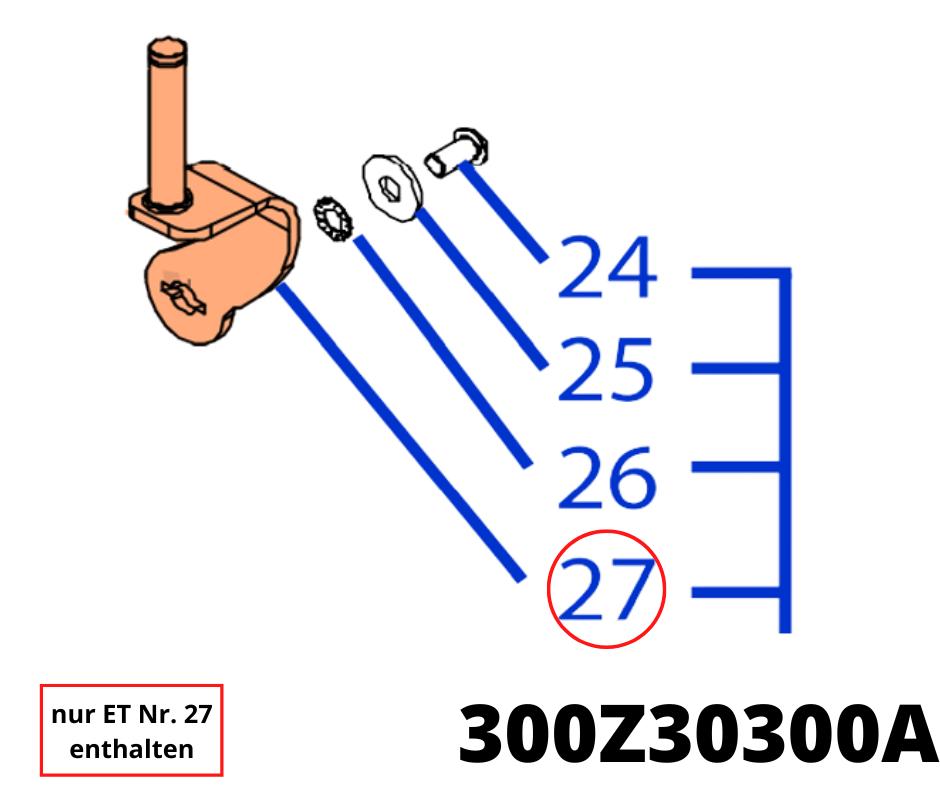Achse für Stützrad links für Pro 35