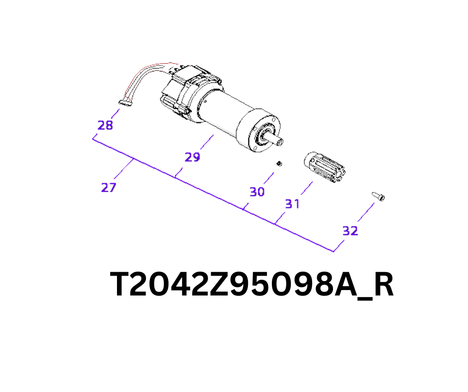 TECH X4 und X6 Antriebsmotor mit Hexagon und Kabel -> ersetzt durch 042Z22400A_R