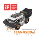 Mowrator S1 4WD Pro (18Ah) Verformbare Reifen-Version, 119% Steigung
