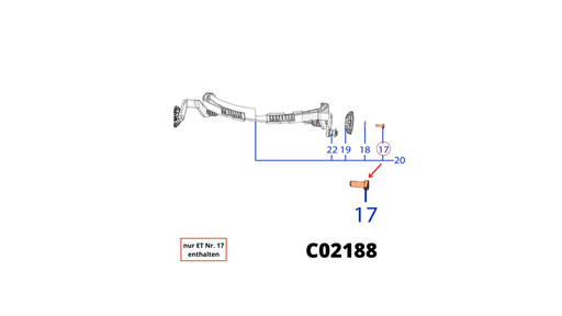 [T2C02188] Befestigungsschraube Tastrad für Wiper Blitz BX4 und TECH Serien L6, D1, ZR, X2 ZR, 2.5, 2.9