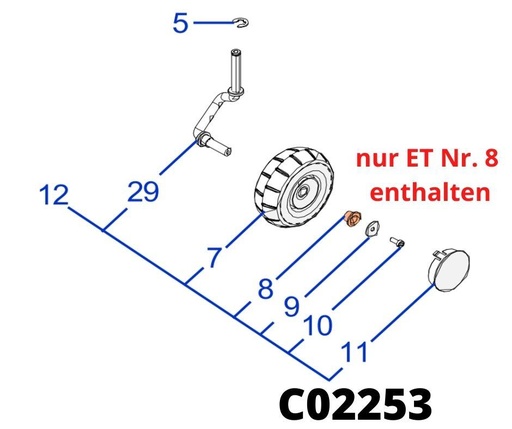 [T2C02253] Tech Next X2 Serie Vorderrad Kunststoff Lager Buchse