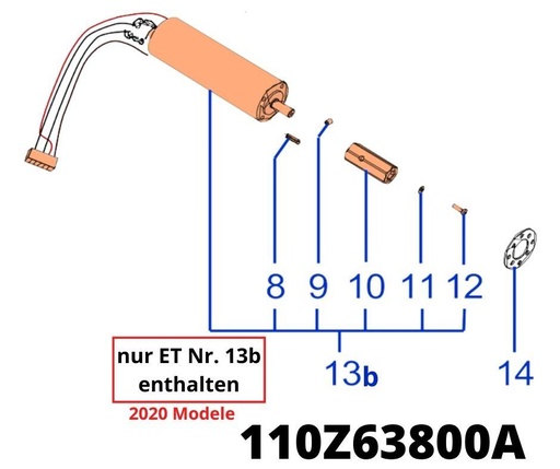 [T2110Z63800A] Antrieb Motor TECH Pro 25 ab BJ2020