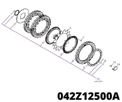 [T2042Z12500A] Flex Rubber Antriebsrad mit Reifen