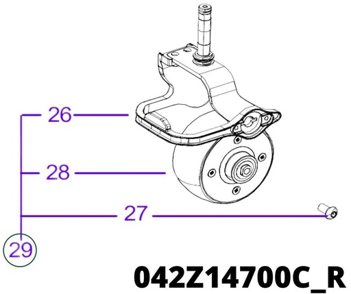 [T2042Z14700C_R] Vorderrad links Baugruppe