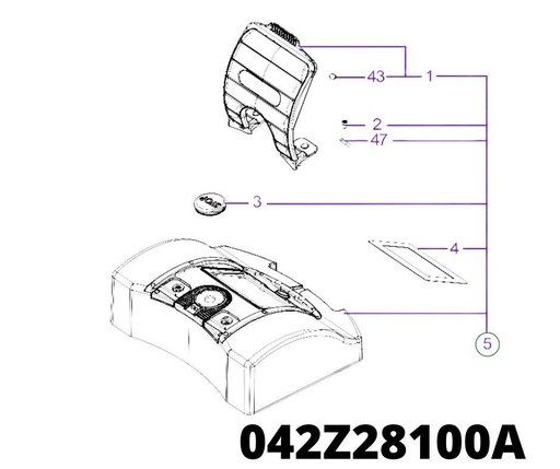 [T2042Z28100A] Back Cover Gruppe / Haube komplett LX4/LX6