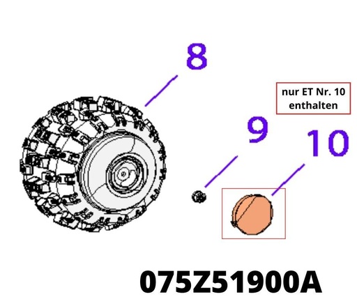 [T2075Z51900A] Antriebsrad Kappe