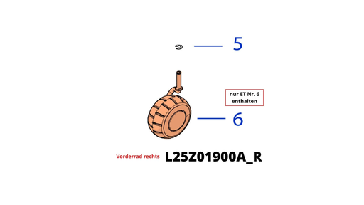 [T2L25Z01900A_R] Tech Next X 2.5 und 2.9 Vorderrad komplett mit Achse rechts