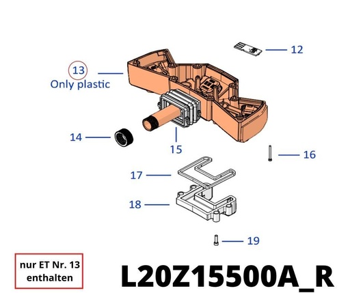 [T2L20Z15500A_R] TECH NEXT X2 ZR Stoßsensor Body leer