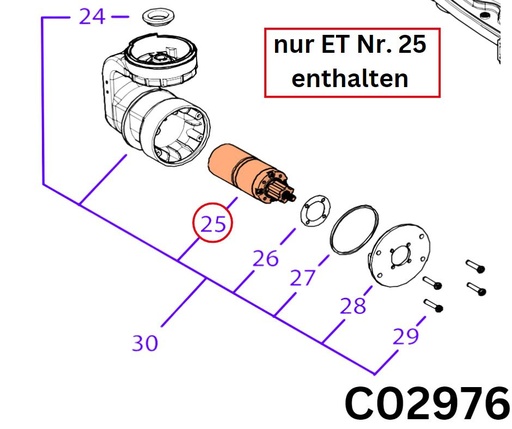 [T2C02976] Antriebsmotor Vorderrad Next Tech 4WD Serie - ersetzt durch 075Z01306A_R