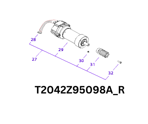 [T2042Z95098A_R] TECH X4 und X6 Antriebsmotor mit Hexagon und Kabel -> ersetzt durch 042Z22400A_R