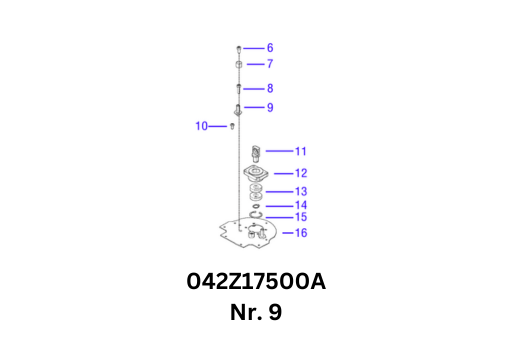 [T2042Z17500A] Gewindeachse TECH LX4 4WD, TECH LX6 4WD