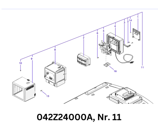 [T2042Z24000A] Gelenkplatte Transmitter Box komplett Weiß TECH LX4 4WD